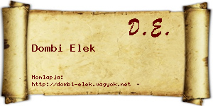 Dombi Elek névjegykártya